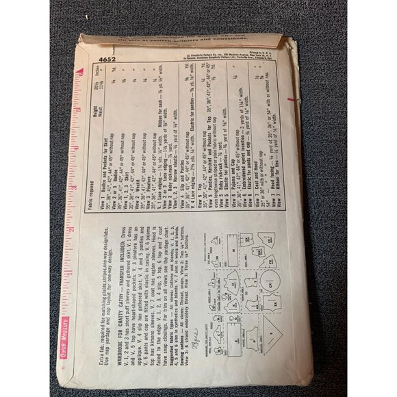 Simplicity 4652 Vintage Doll Clothes Sewing Pattern 20.5" Chatty Cathy Doll 1960 - Picture 2 of 2